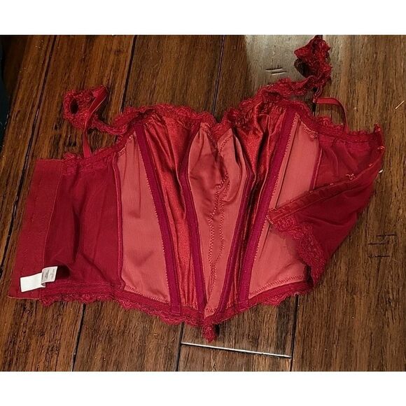 VICTORIA SECRET RED VELVET REGAL 1998 RUNWAY CORSET SIZE 32 - Picture 2 of 5